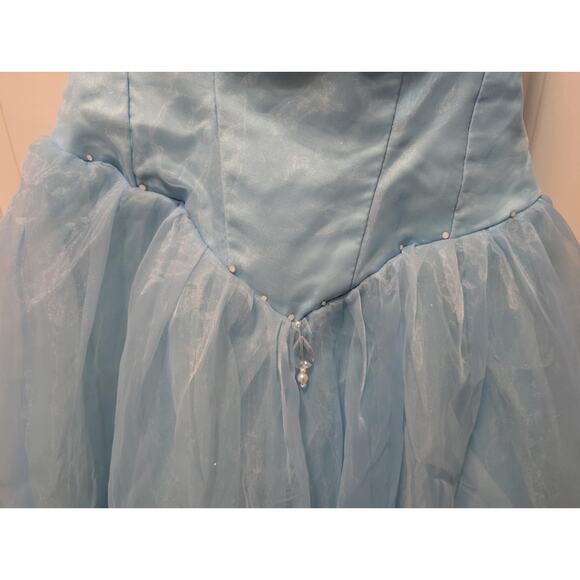 Women’s Blue Fairy Tale Cinderella Dress Costume Corset Back Pearls Size 10 - Picture 5 of 16